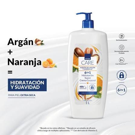 Avon Care Hidratante Aceite de Argan y Naranja 1L
